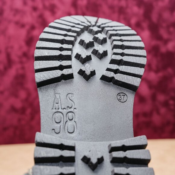 AS98 Women Darr Grey Leather Strap Zip Platform Combat Boots sz 6-6.5US EUR37 - Picture 8 of 8